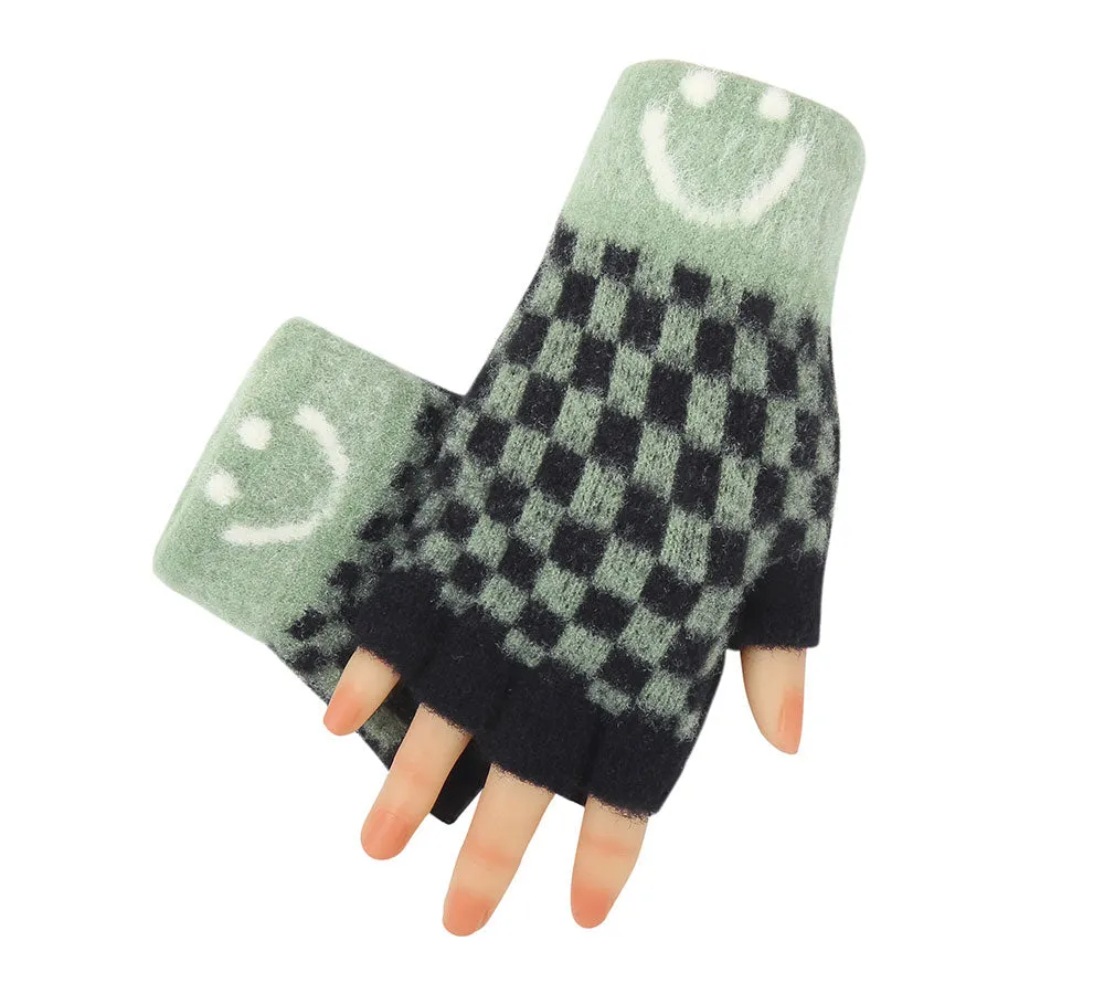 Kids Knit Fingerless Ultra Plush Knit Gloves