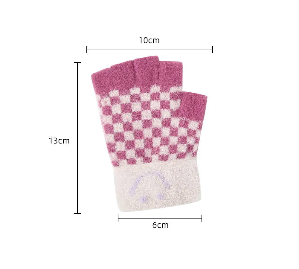 Kids Knit Fingerless Ultra Plush Knit Gloves