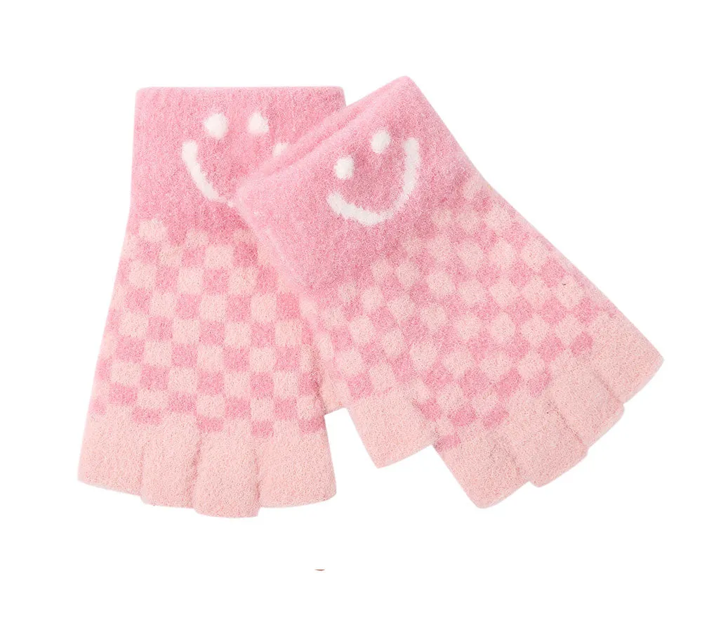 Kids Knit Fingerless Ultra Plush Knit Gloves