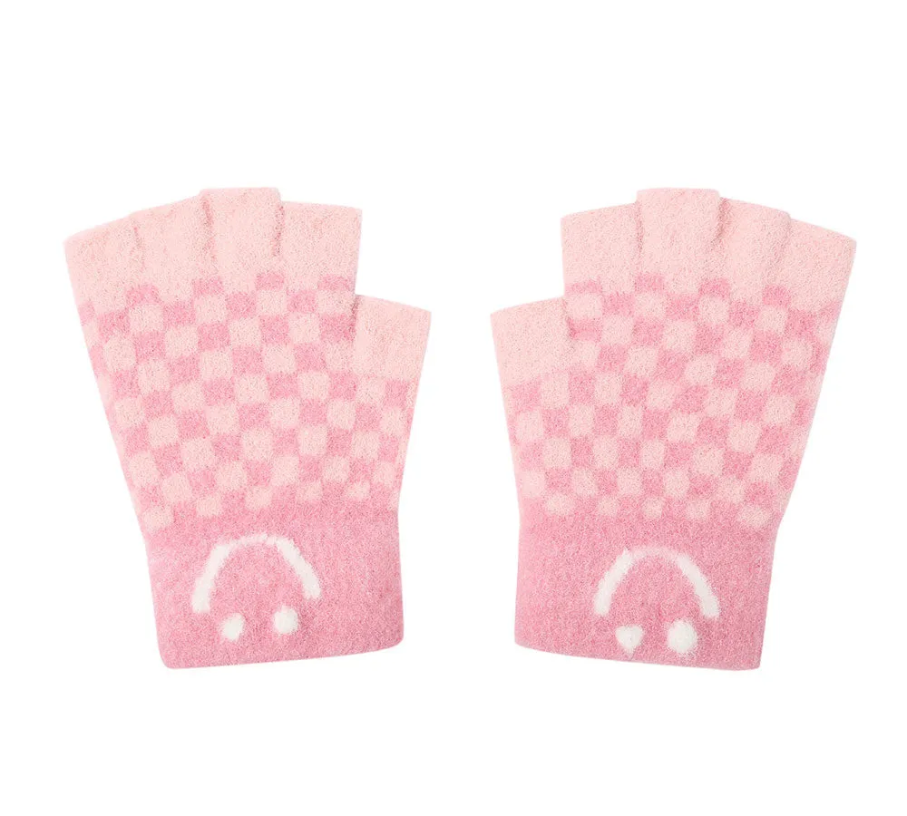 Kids Knit Fingerless Ultra Plush Knit Gloves