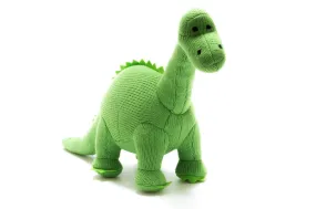 Knitted Green Diplodocus Toy