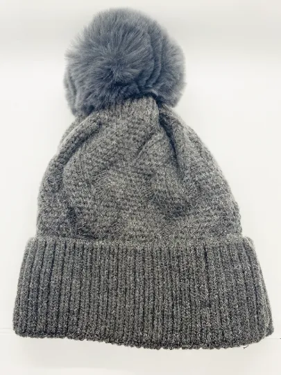 Knitted Pom Pom Beanie Hat