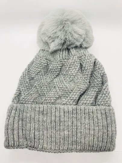 Knitted Pom Pom Beanie Hat