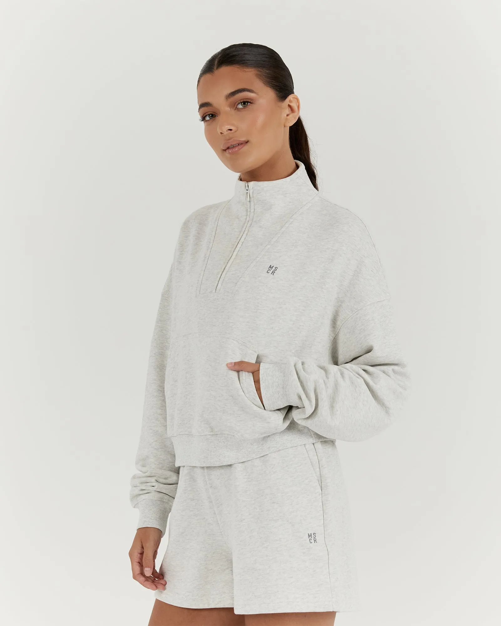 LEISURE 1/4 ZIP JUMPER - ICE GREY