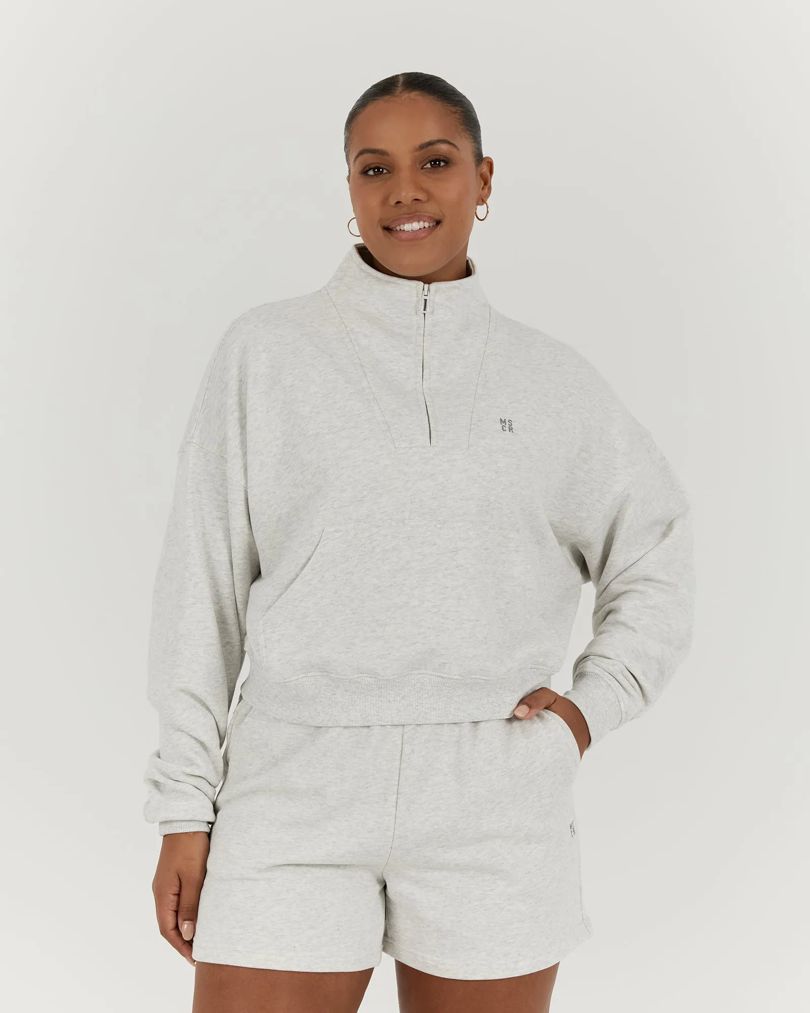 LEISURE 1/4 ZIP JUMPER - ICE GREY