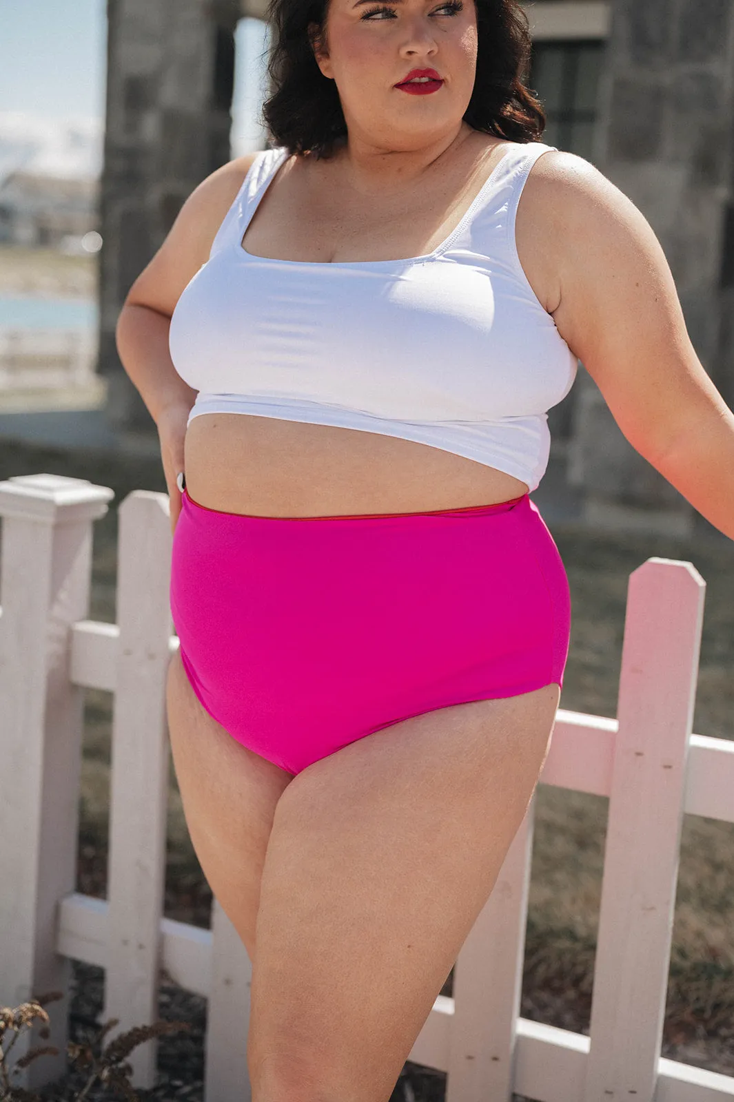 Leisure Reversible Bottom | Poppy Red/Neon Pink