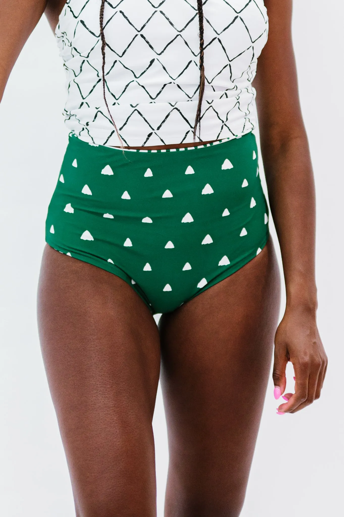 Leisure Reversible Bottoms |  Kiwi Triangle/Lines