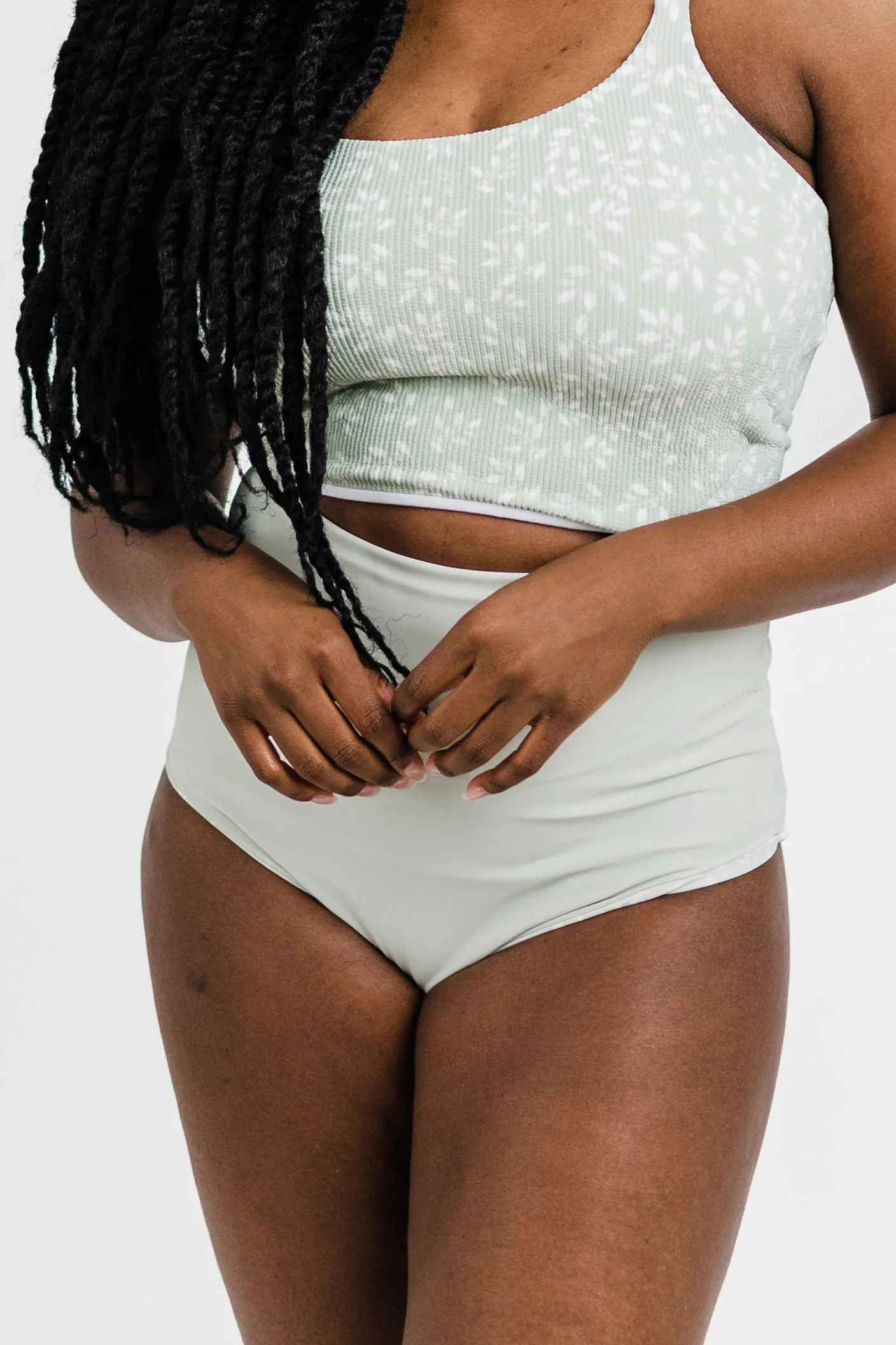 Leisure Reversible Bottoms |  Sage Leaf Print | Final Sale