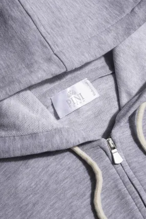 Light Grey Leisure Zip Hoodie - Made in Italy