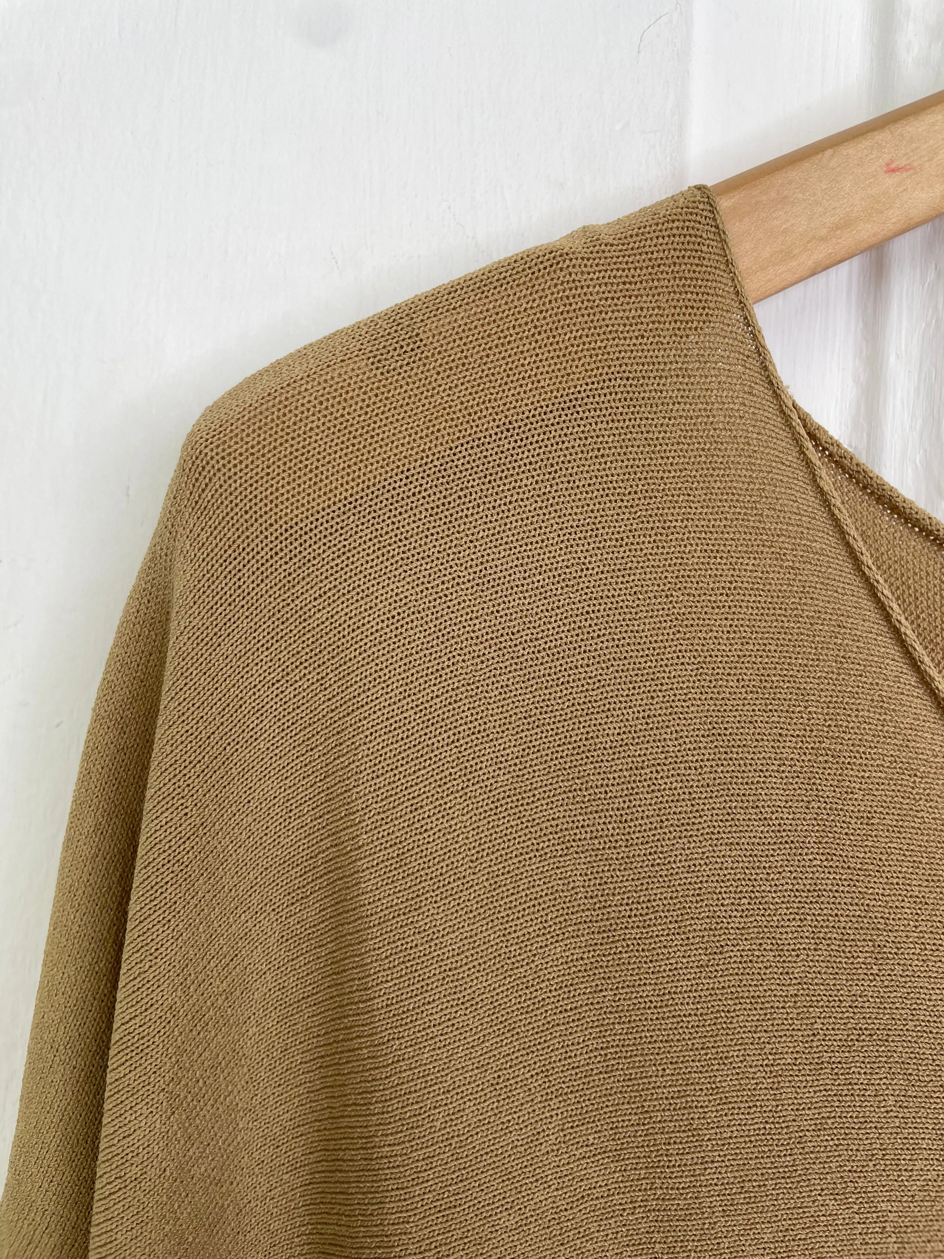 Lightweight Knitted T-Shirt - Caramel