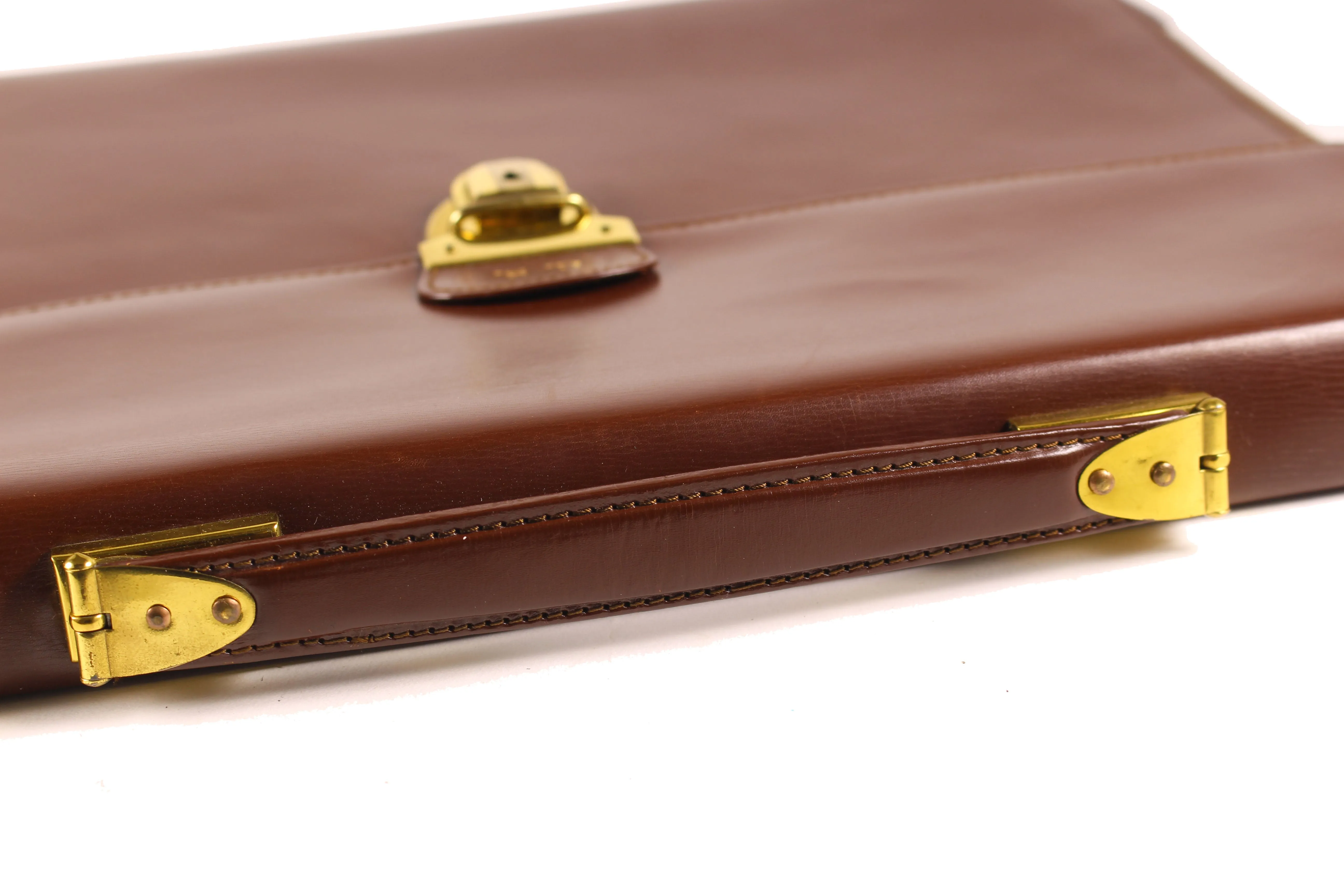 LOEWE brown leather briefcase