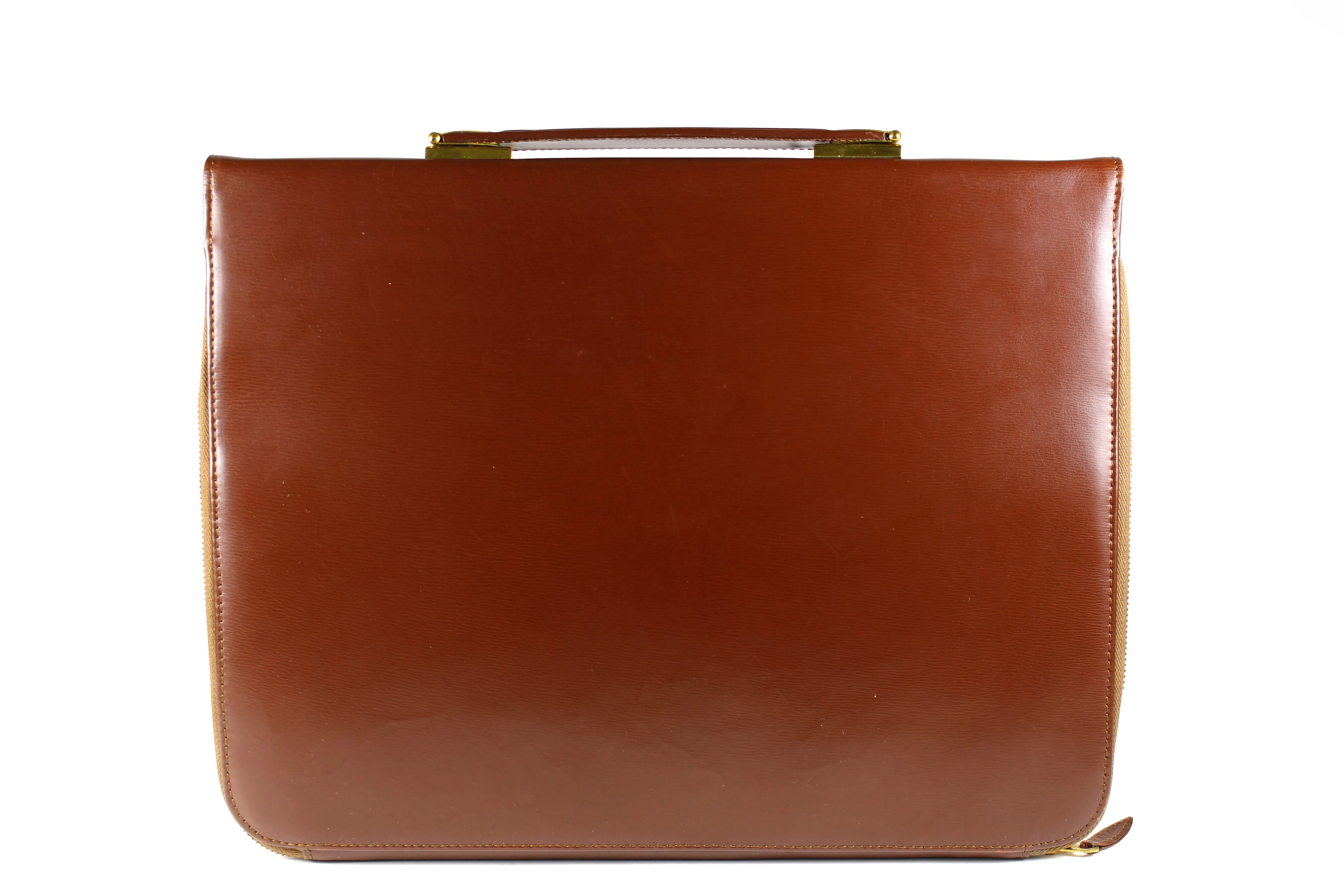 LOEWE brown leather briefcase