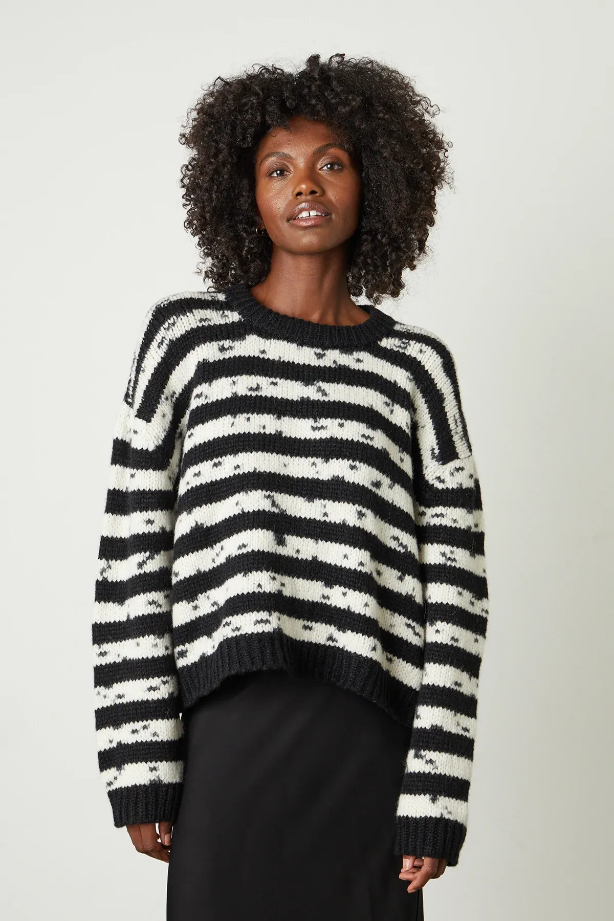 LUNA05bc Velvet Stripe Top