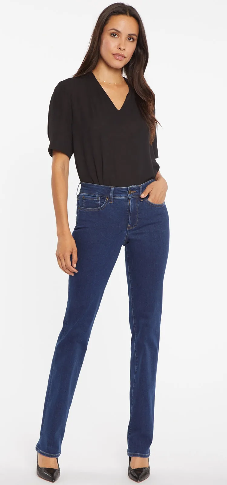 Marilyn Straight Jeans Mediumblauw Premium Denim | Quinn