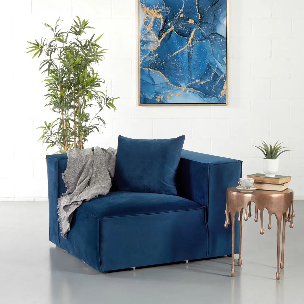 MASON - Blue Velvet Corner Chair Module