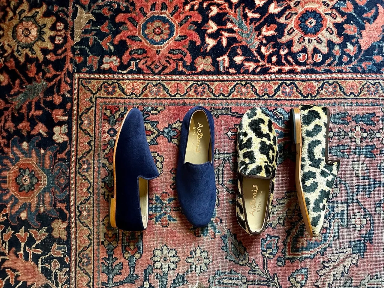 Men's Velvet Loafers, Cary Leopard