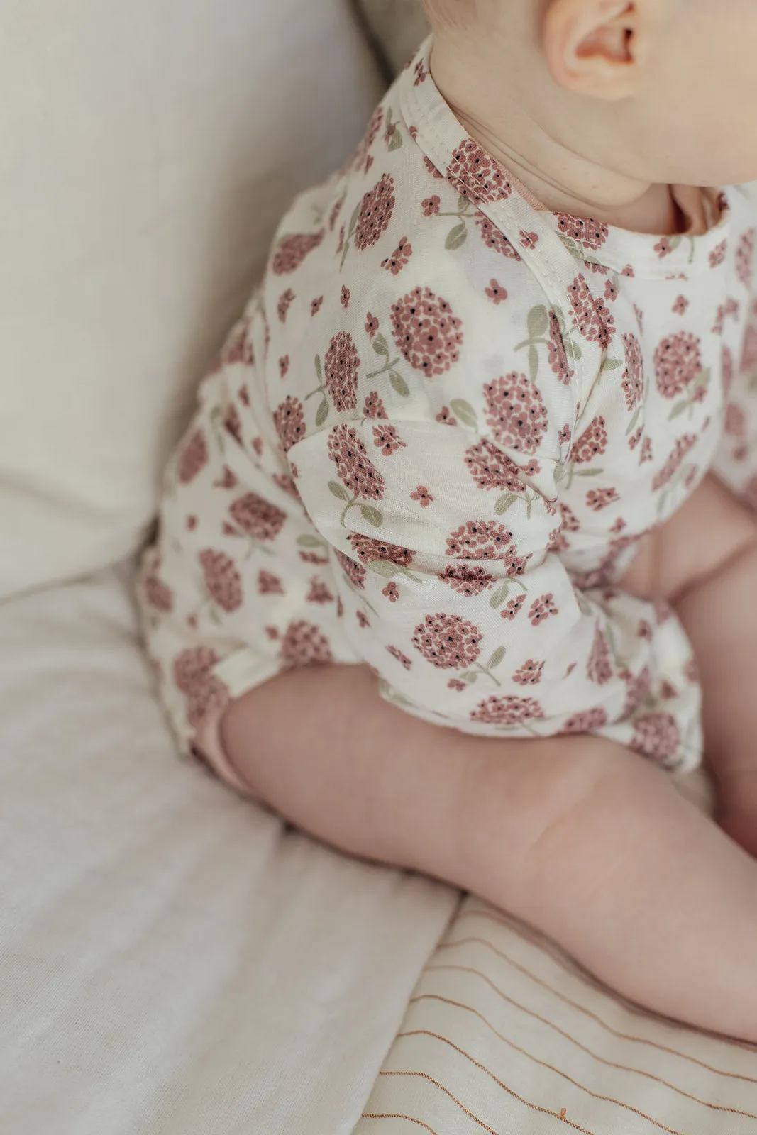 Merino Wool Baby Onesie - Hydrangea