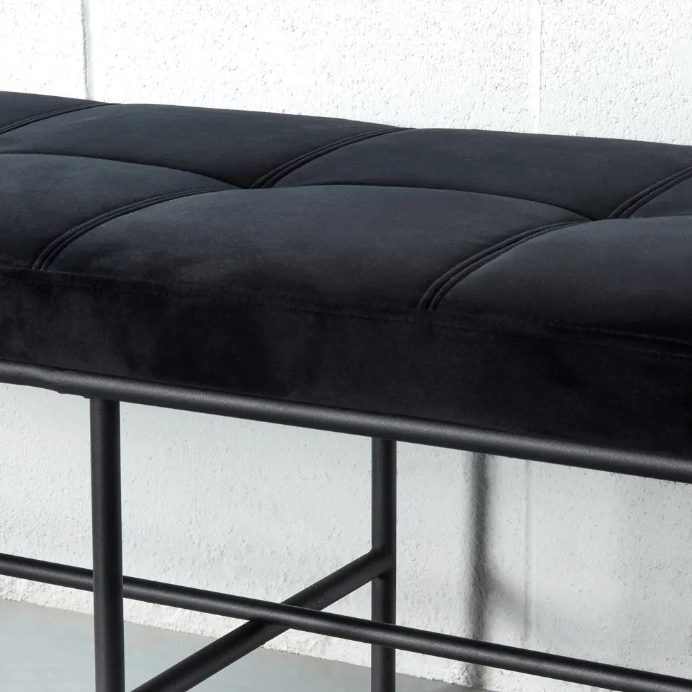 MILAN - Black Velvet Bench