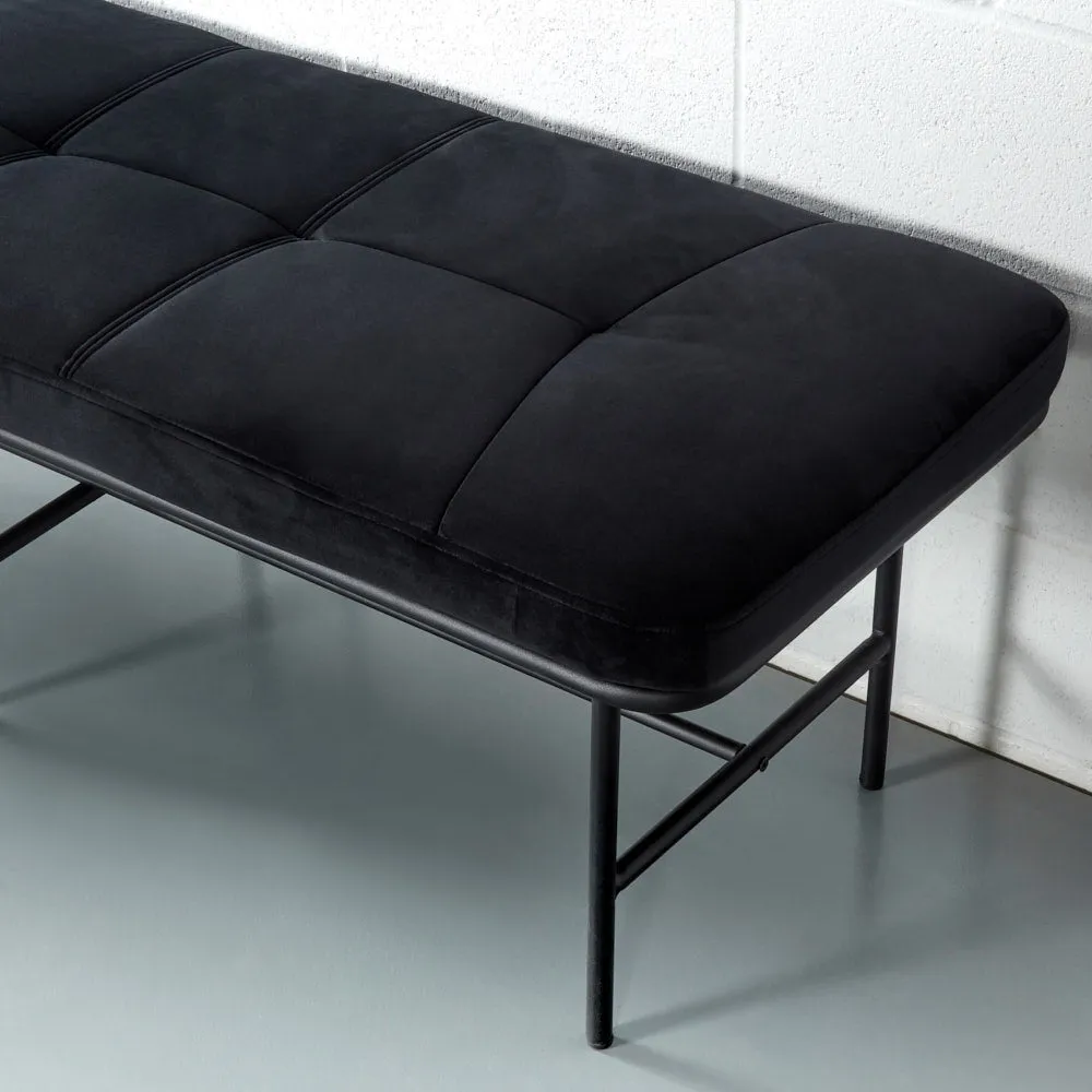 MILAN - Black Velvet Bench