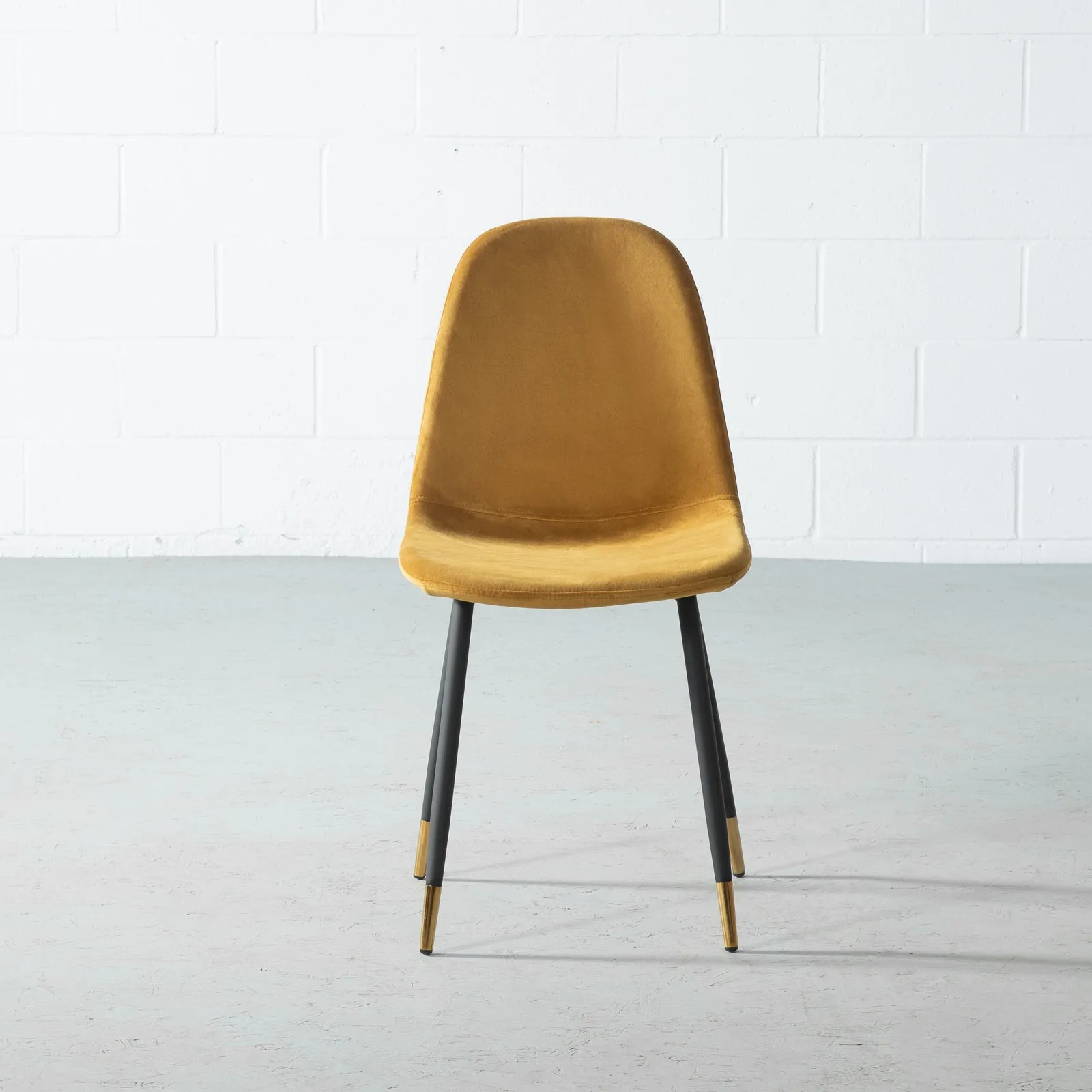 MILAN - Yellow Velvet Dining Chair