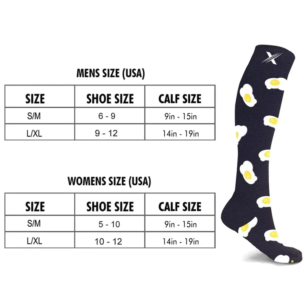 Mismatched: Eggs & Bacon Compression Socks