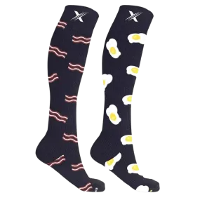 Mismatched: Eggs & Bacon Compression Socks