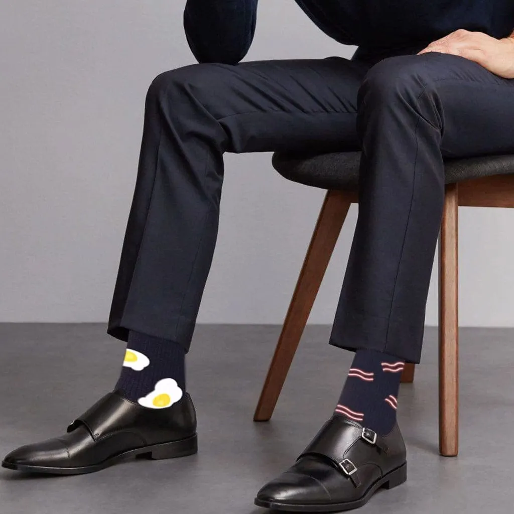 Mismatched: Eggs & Bacon Compression Socks