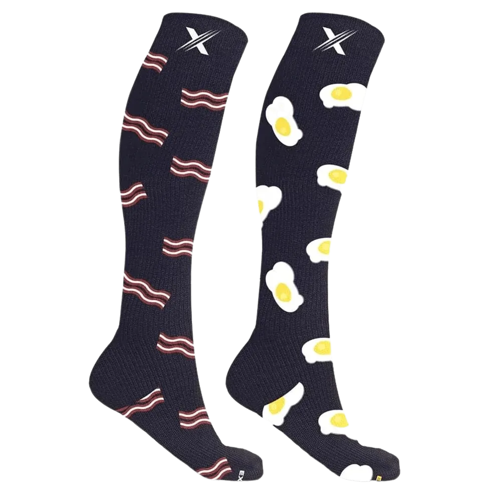 Mismatched: Eggs & Bacon Compression Socks