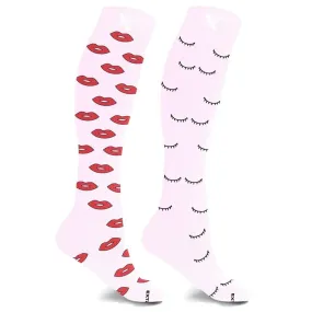 Mismatched: Lips & Lashes Compression Socks