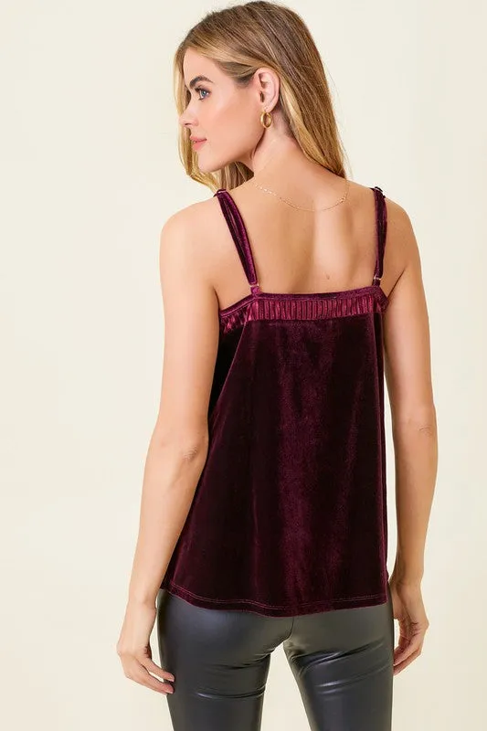 Mixed Velvet Cami Top