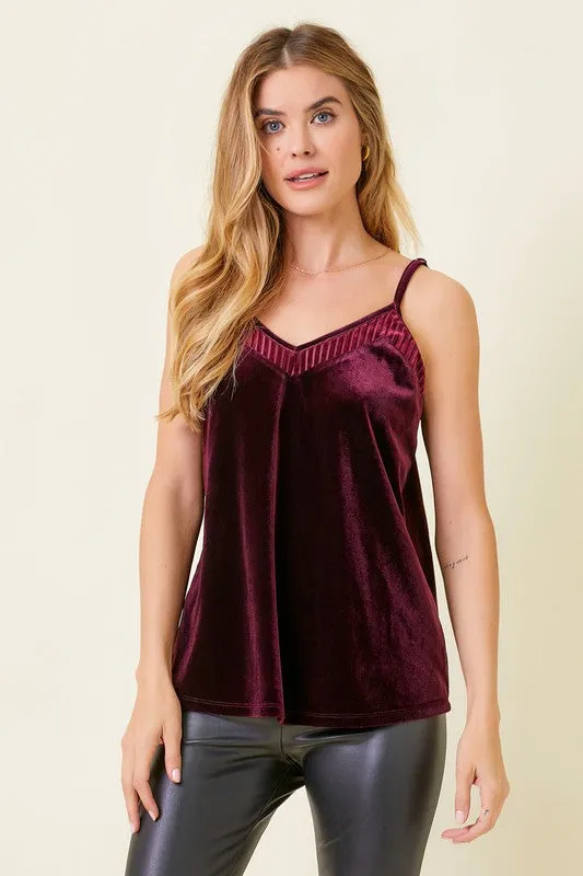 Mixed Velvet Cami Top