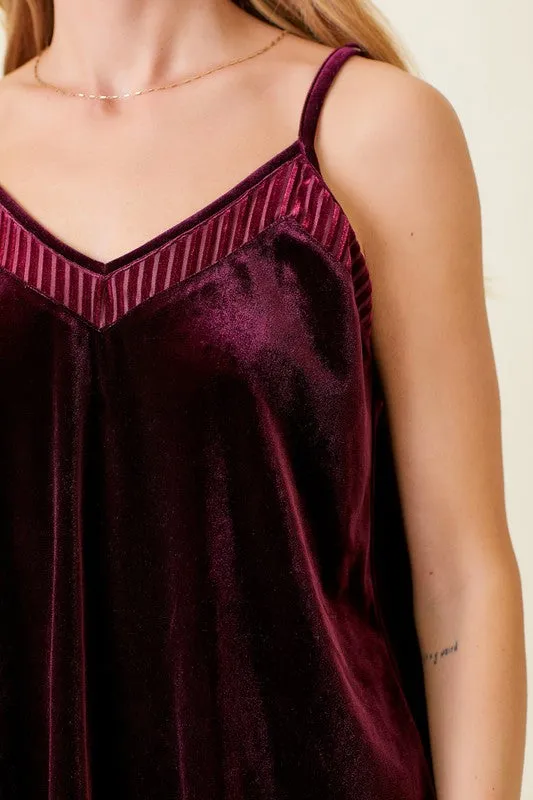 Mixed Velvet Cami Top