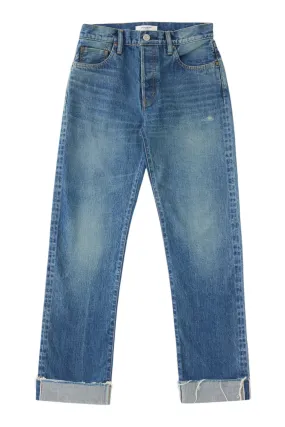 Moussy Denim Hopewell Selvedge Jeans in Dark Blue