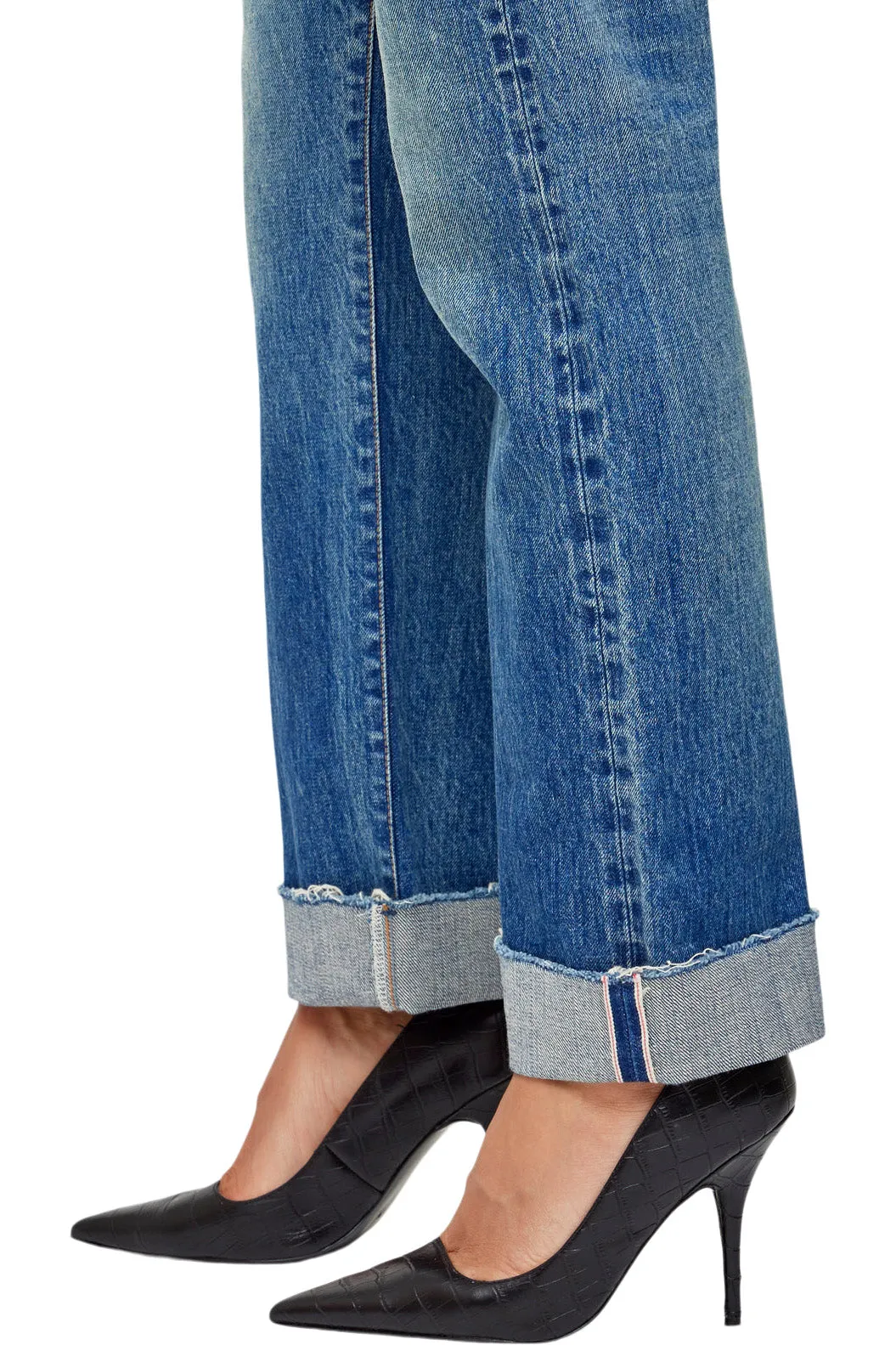 Moussy Denim Hopewell Selvedge Jeans in Dark Blue