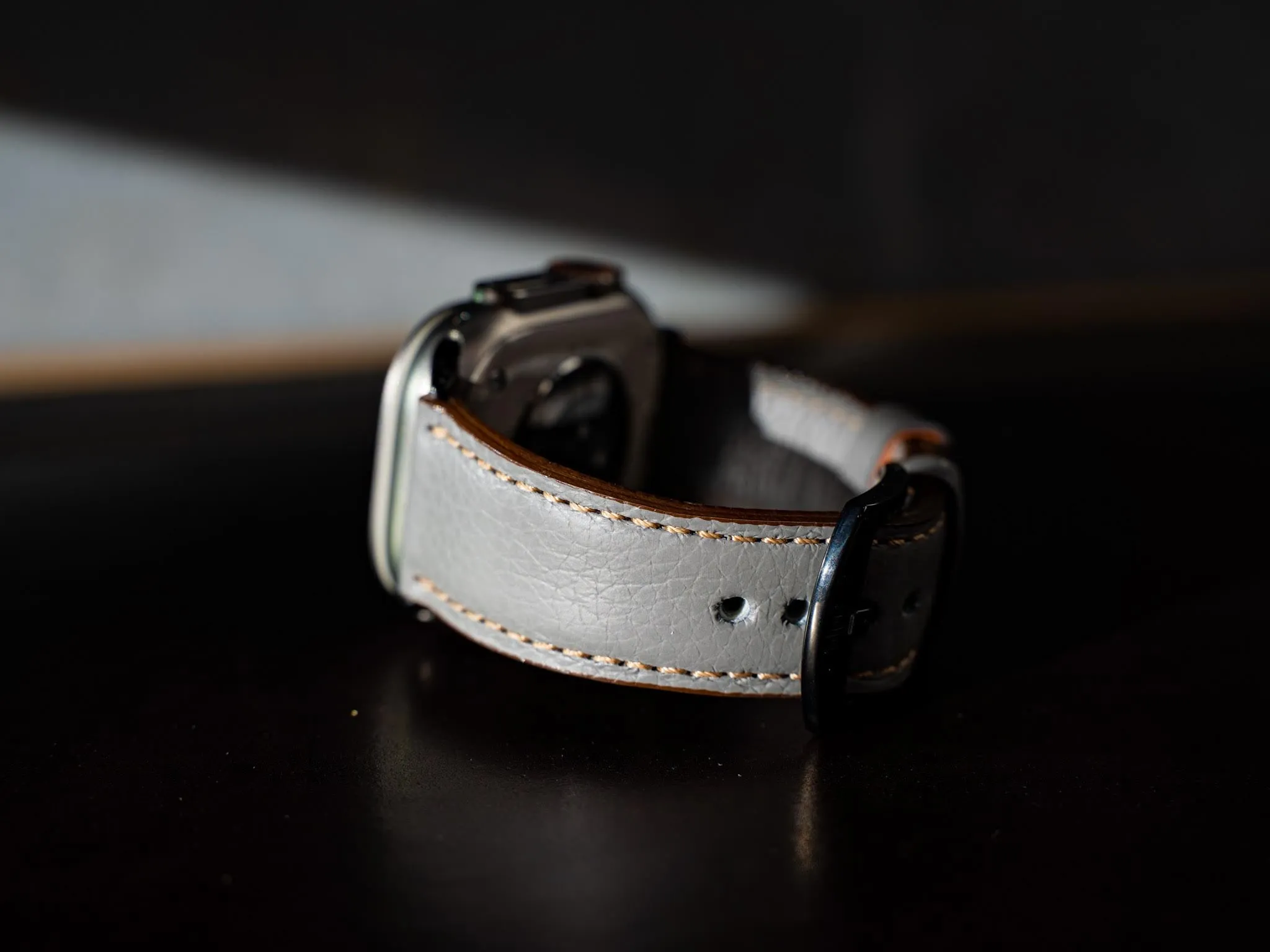 Gray Italian Leather Apple Watch Band by Olpr. Leather Goods Co.