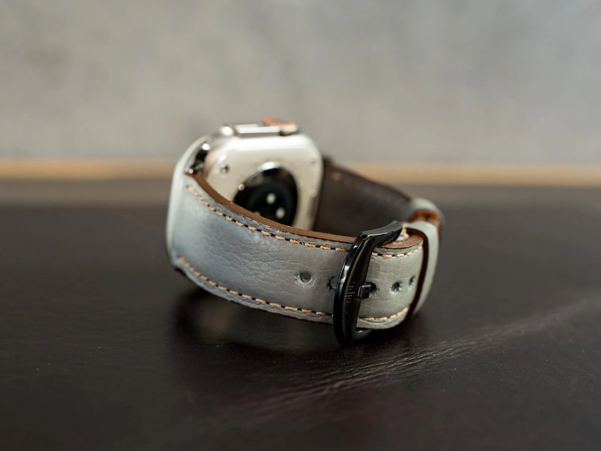 Gray Italian Leather Apple Watch Band by Olpr. Leather Goods Co.