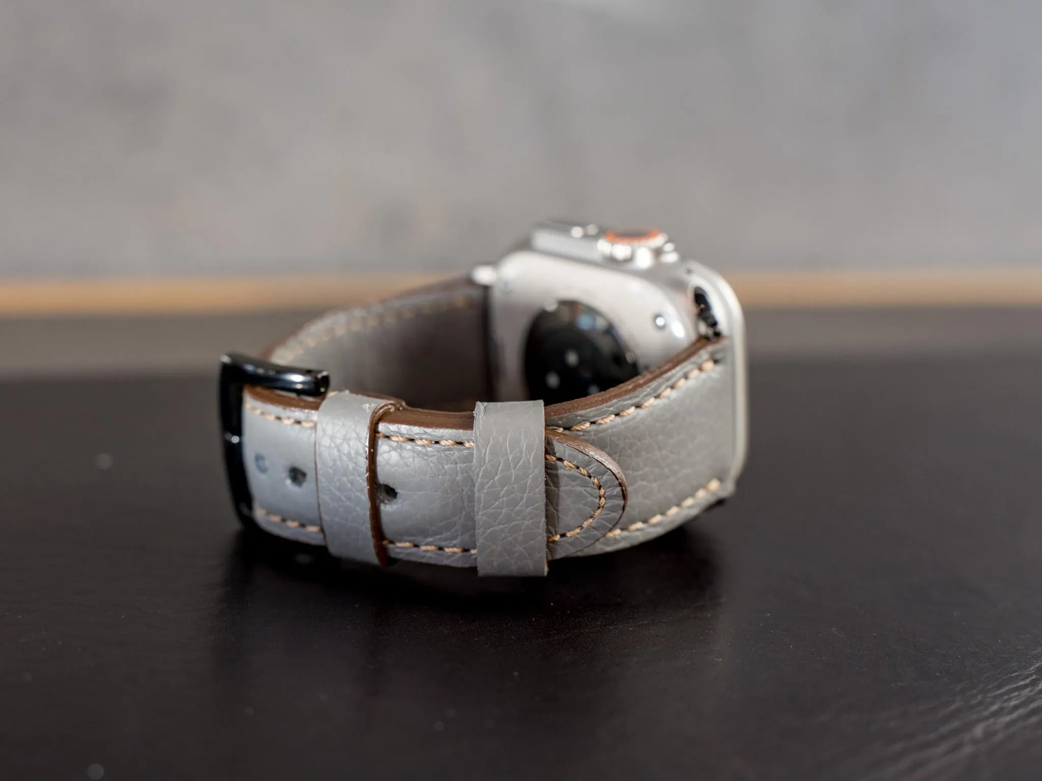 Gray Italian Leather Apple Watch Band by Olpr. Leather Goods Co.