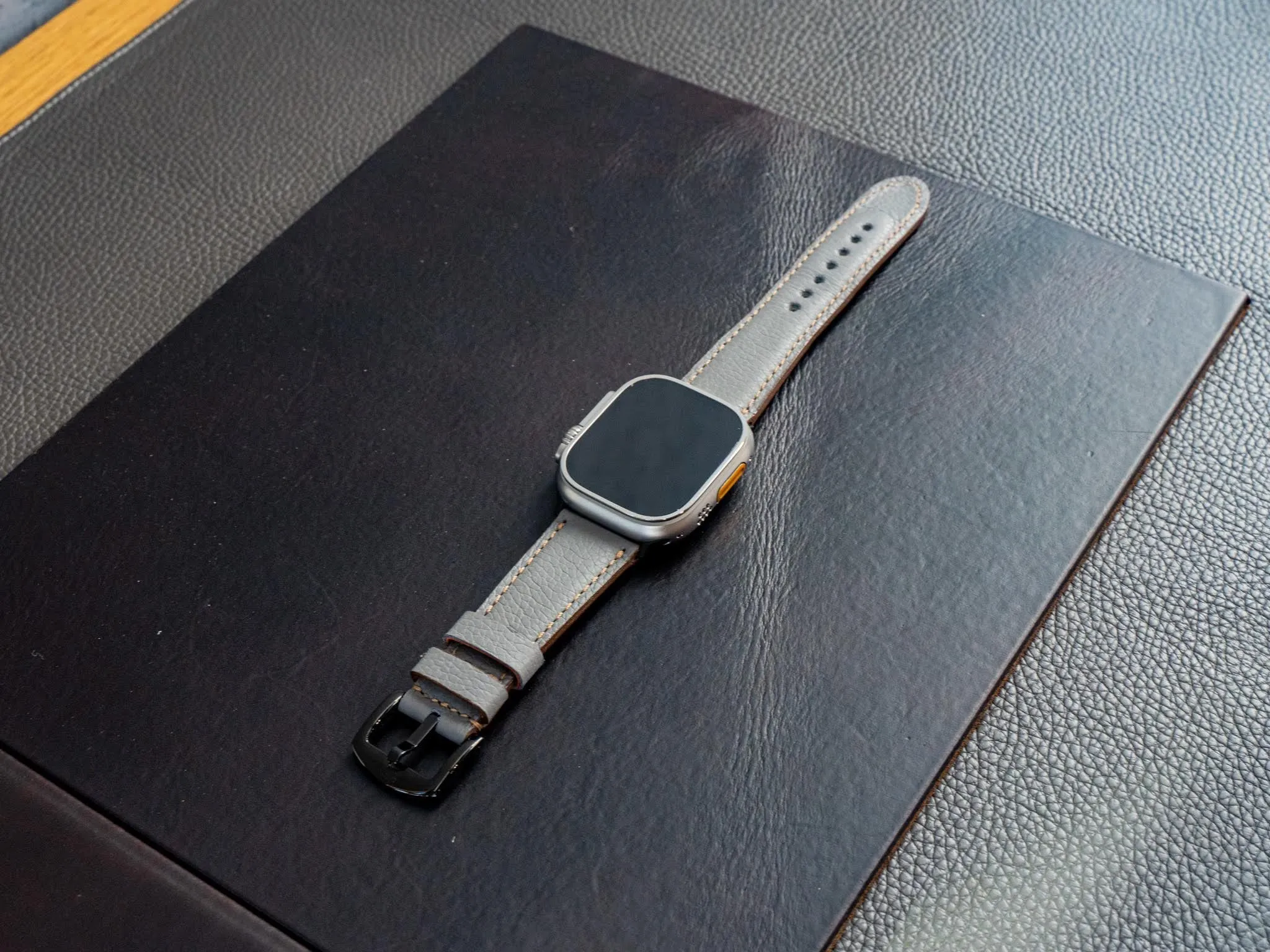 Gray Italian Leather Apple Watch Band by Olpr. Leather Goods Co.