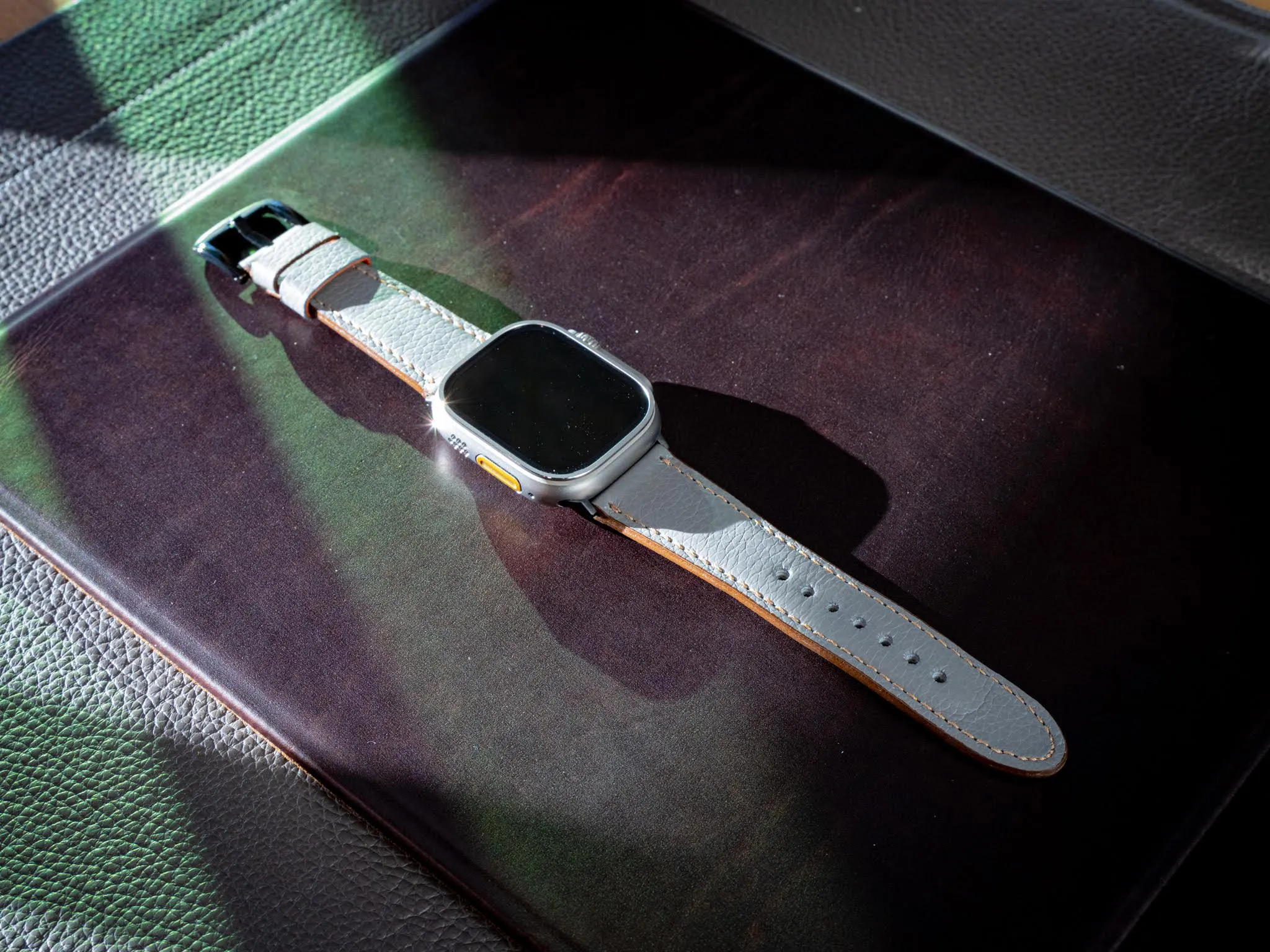 Gray Italian Leather Apple Watch Band by Olpr. Leather Goods Co.