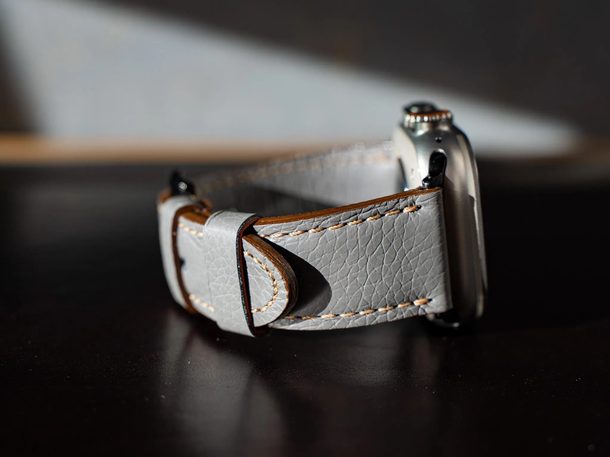 Gray Italian Leather Apple Watch Band by Olpr. Leather Goods Co.