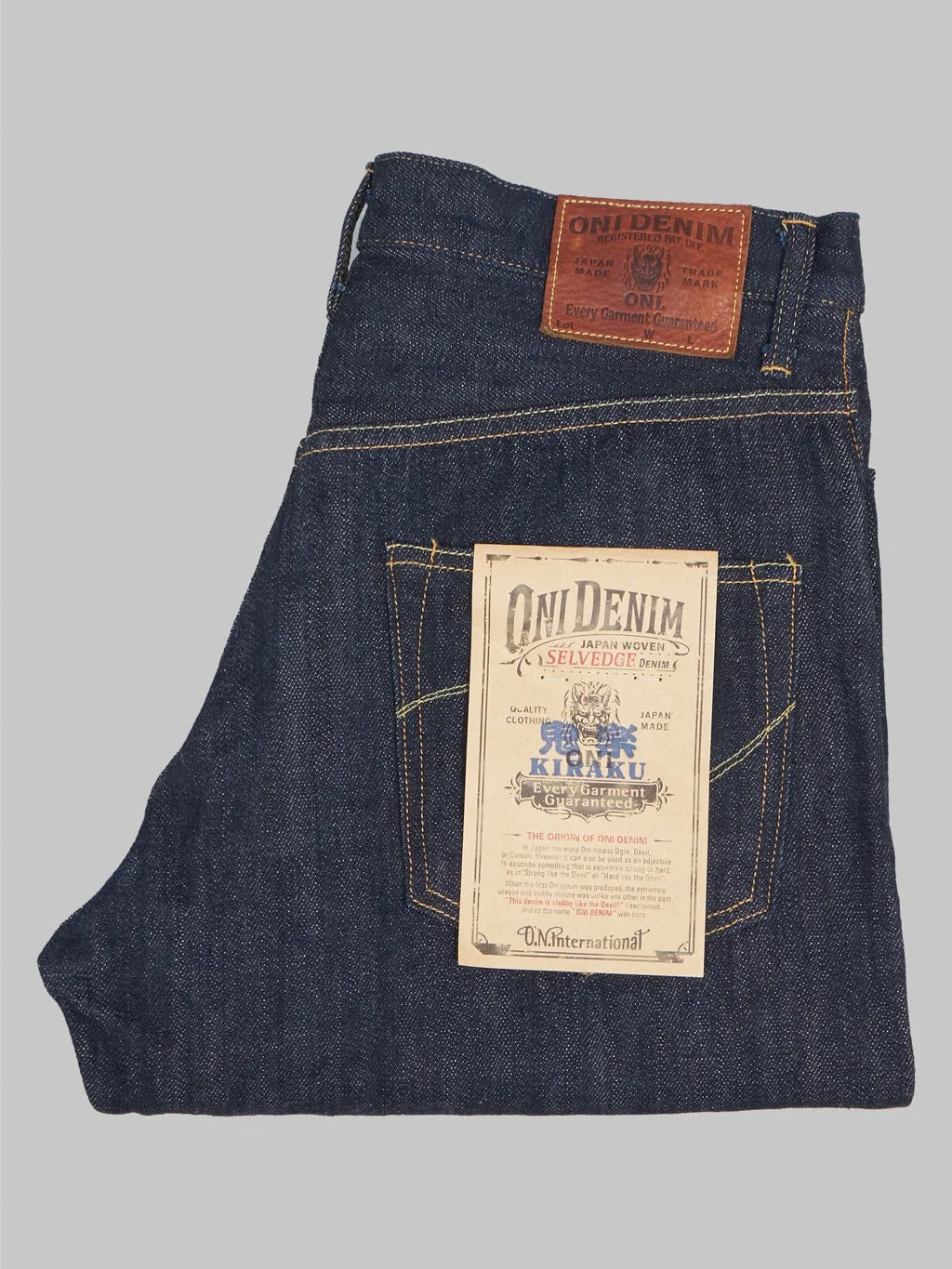 ONI Denim 022-KI Kiraku 12oz Relaxed Straight Leg Jeans for Ultimate Comfort