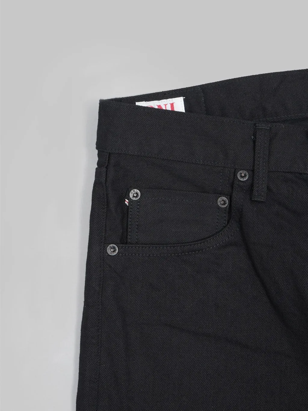 ONI Denim 286-13BK "Jet Black Denim" 13oz Neat Straight Jeans