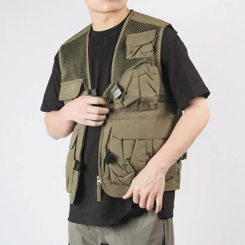 Outdoor Leisure Photojournalist Tooling Functional Multi-pocket Vest