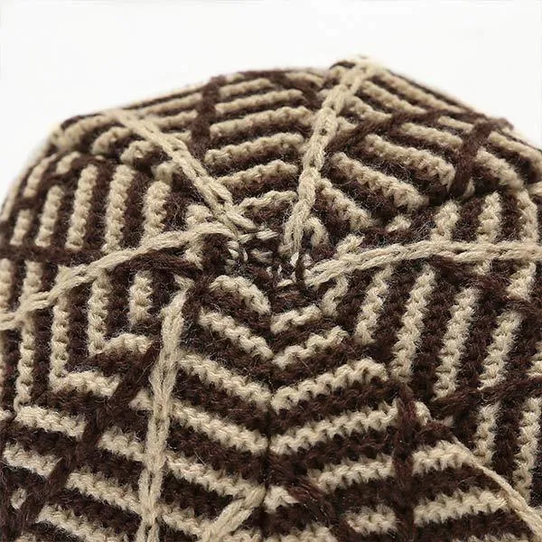 Pile Knitted Wool Earflaps Pile Hat 65619748C