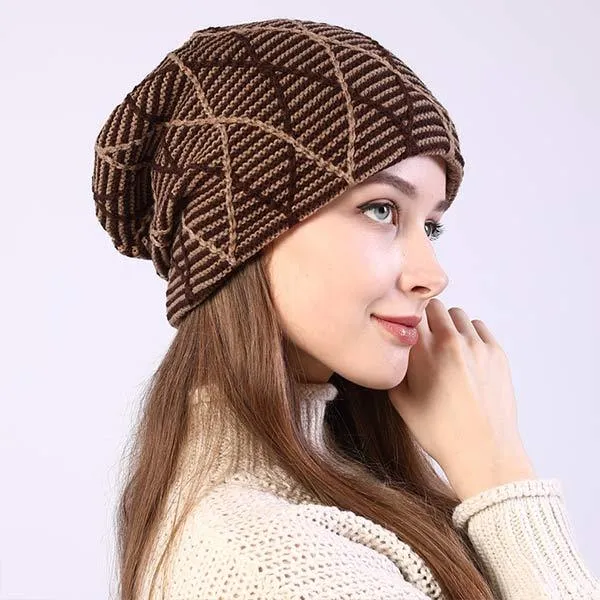 Pile Knitted Wool Earflaps Pile Hat 65619748C