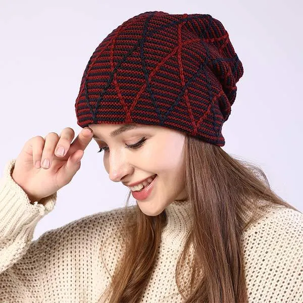 Pile Knitted Wool Earflaps Pile Hat 65619748C