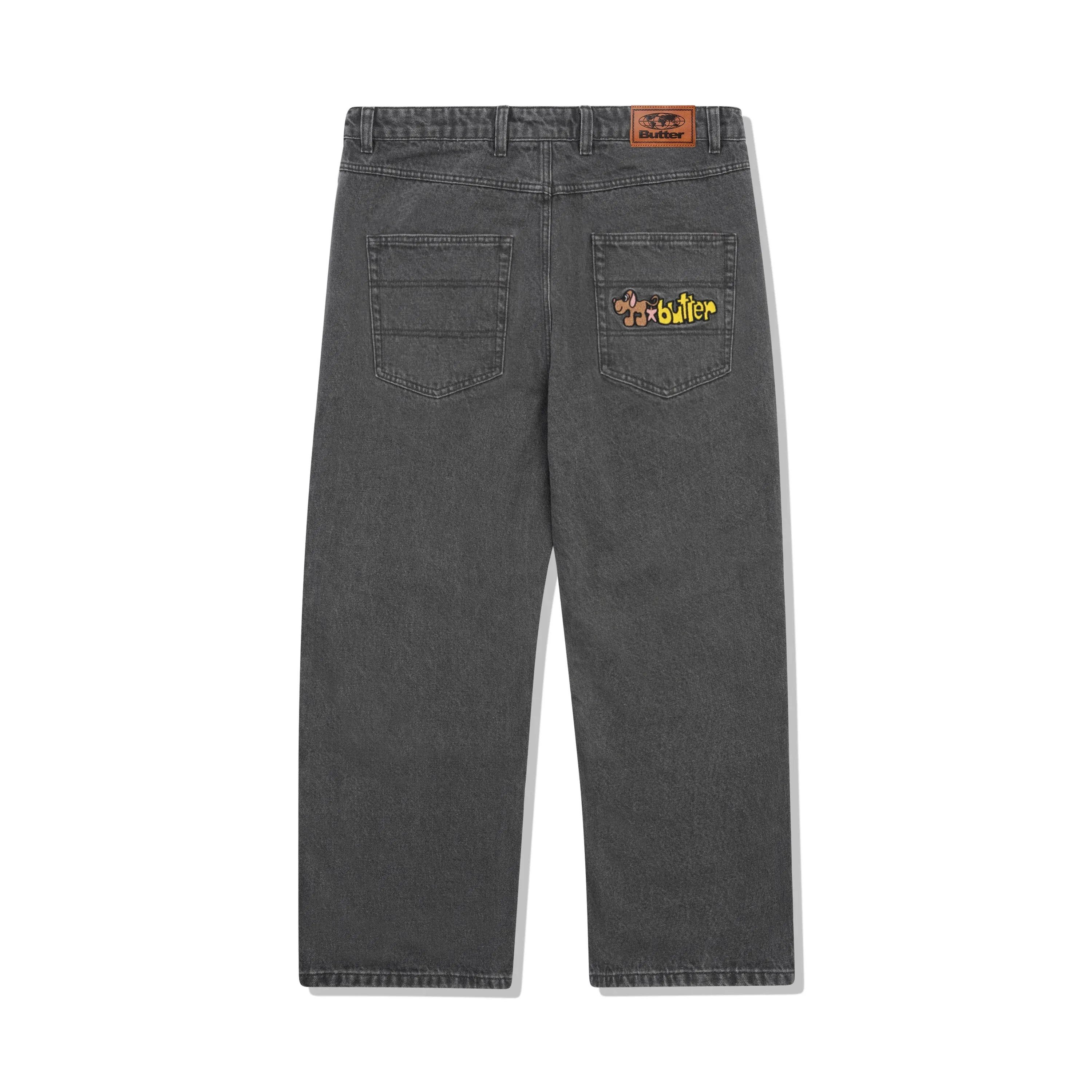 Pooch Relaxed Denim Jeans, Washed Grey