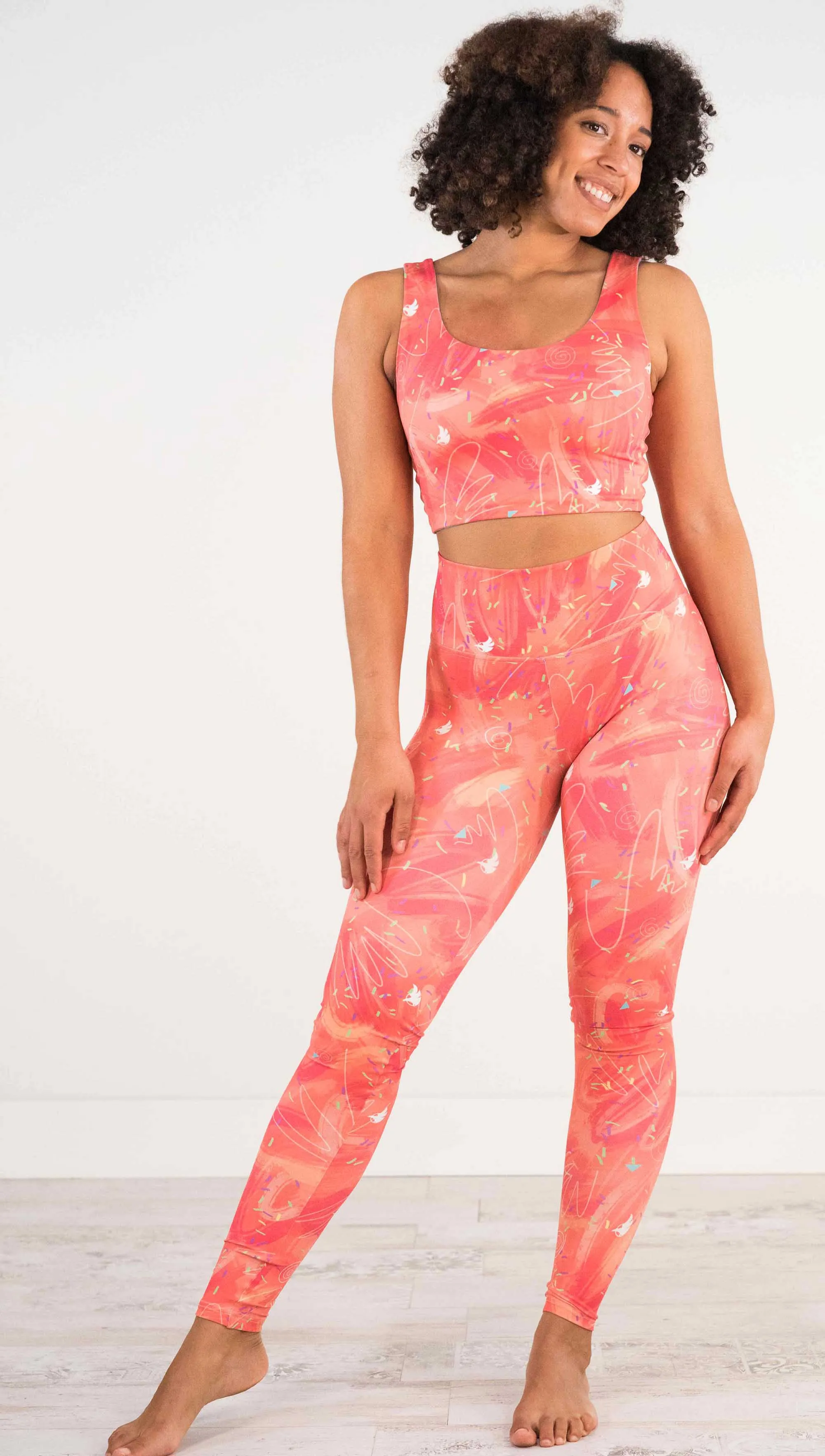 Salmon Scribbles - Athleisure Leggings