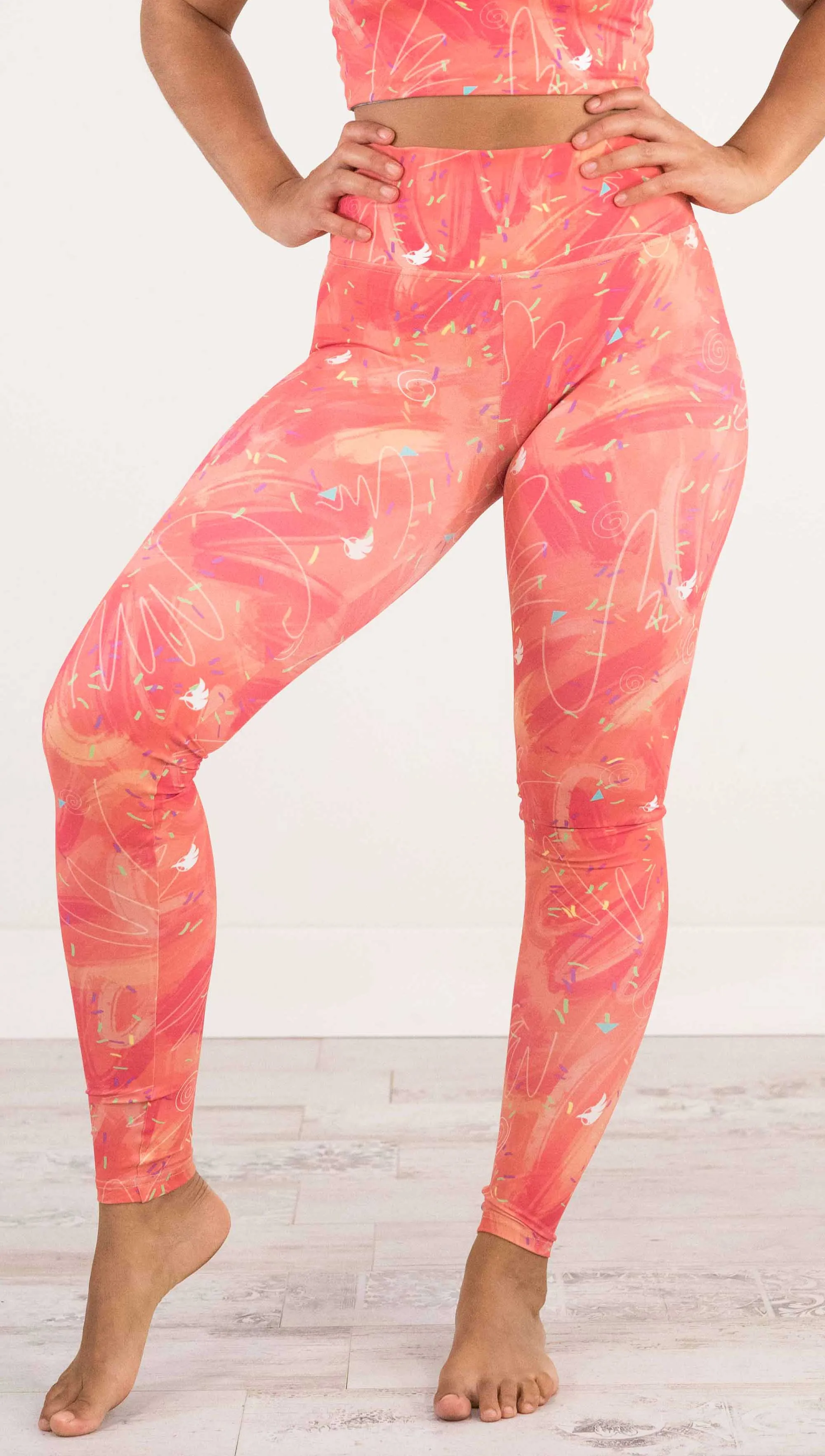 Salmon Scribbles - Athleisure Leggings