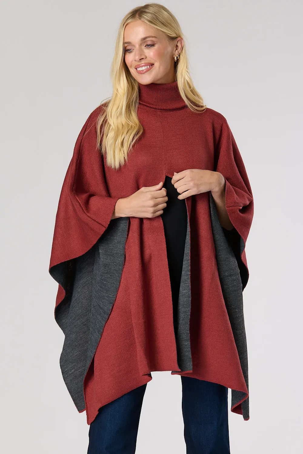 Saloos Knitted Split Front Poncho